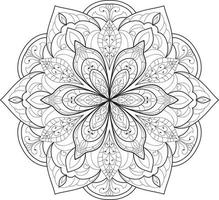 vecteur gratuit de mandala de fleur circulaire sur blanc