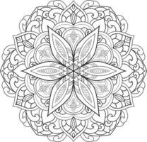 vecteur gratuit de fleur de mandala en noir et blanc