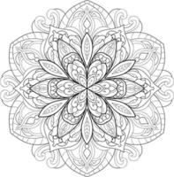 vecteur gratuit de mandala de fleur circulaire sur blanc