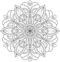 vecteur gratuit de fleur de mandala en noir et blanc