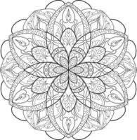 vecteur gratuit de fleur de mandala en noir et blanc