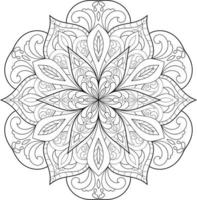 vecteur gratuit de fleur de mandala en noir et blanc