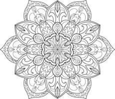 vecteur gratuit de fleur de mandala en noir et blanc