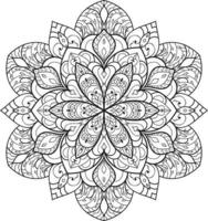 vecteur gratuit de fleur de mandala en noir et blanc