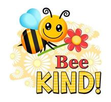 slogan de sublimation imprimable de dessin animé d'abeille vecteur