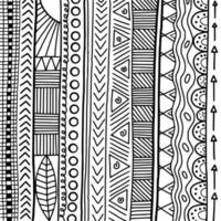 Page de motif tribal doodle à main levée vecteur