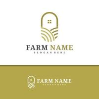 vecteur de conception de logo de maison de ferme, illustration de modèle de concepts de logo de ferme créative.