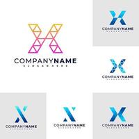 vecteur de conception de logo triangle x, illustration de modèle de concepts de logo x créatif.