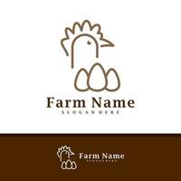 vecteur de conception de logo de ferme de poulet, illustration de modèle de concepts de logo de ferme de poulet créatif.