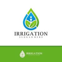 vecteur de conception de logo d'irrigation, illustration de modèle de concepts de logo d'irrigation créative.