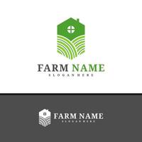 vecteur de conception de logo de maison de ferme, illustration de modèle de concepts de logo de ferme créative.