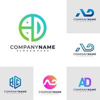 ensemble de vecteur de conception de logo d'annonce de lettre, illustration de modèle de concepts de logo d'annonce créative.