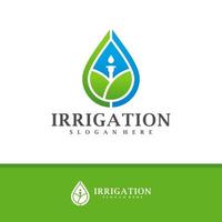 vecteur de conception de logo d'irrigation, illustration de modèle de concepts de logo d'irrigation créative.