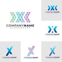 ensemble de vecteur de conception de logo triangle x, illustration de modèle de concepts de logo x créatif.
