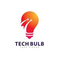 vecteur de logo ampoule tech. concept de conception de logo de technologie créative