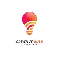 vecteur de concept de logo ampoule créative. concept de conception de logo de technologie créative