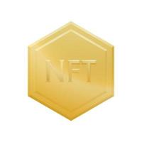 icône de pièce d'or nft non fongible isolé sur fond blanc. illustration vectorielle vecteur