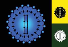 lettre i avec logo à pois circulaires et modèle de conception d'icône vecteur