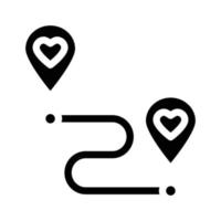 direction de l'illustration vectorielle de l'icône de glyphe d'amour vecteur