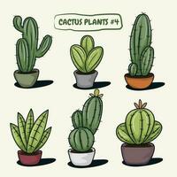 plantes de cactus, collection de vecteurs botaniques. partie 4 vecteur