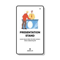 stand de présentation consultant parler avec vecteur client