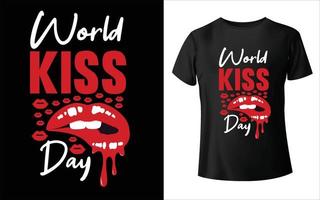 conception de t-shirt de la journée mondiale du baiser conception de t-shirt de la journée mondiale du baiser vecteur