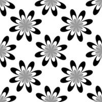 fleur de camomille - modèle sans couture noir et blanc. fleurs d'été - modèle de style plat. motif pour tissu, papier peint, décoration intérieure vecteur