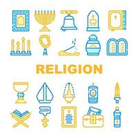religion sainte prière collection icônes définies vecteur