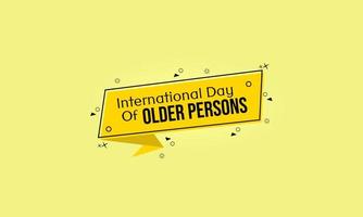conception de bannière de la journée internationale des personnes âgées. autocollants pour les affiches de célébration vecteur