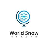 modèle de conception de logo de monde de neige