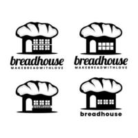 modèle de conception de logo de maison de pain vecteur