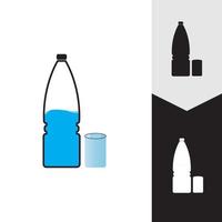 bouteille en plastique et icône de vecteur de verre