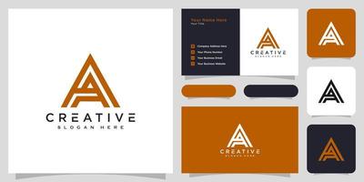 initiales lettre a logo vector design et carte de visite