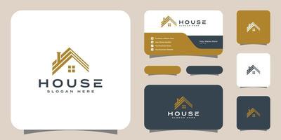 conception de vecteur de logo de maison et carte de visite