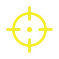 cible de tireur d'élite vecteur jaune eps10 ou viser l'icône de la ligne cible dans un style simple et branché isolé sur fond blanc