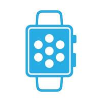 eps10 vecteur icône bleue smartwatch avec applications sur l'écran d'accueil isolé sur fond blanc