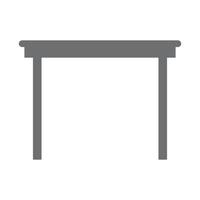 eps10 vecteur gris table en bois ou icône de bureau dans un style simple et branché isolé sur fond blanc