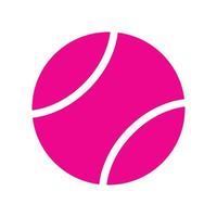 eps10 icône de balle de tennis vecteur rose dans un style simple et branché isolé sur fond blanc