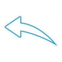 vecteur bleu eps10 répondre à l'icône de ligne de flèche de message ou de chat dans un style moderne simple et branché isolé sur fond blanc