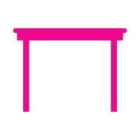 eps10 vecteur rose table en bois ou icône de bureau dans un style simple et branché isolé sur fond blanc
