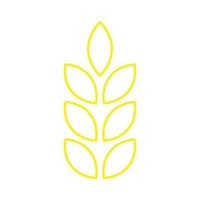 eps10 icône ou logo d'art de ligne de blé vecteur jaune dans un style moderne simple et branché isolé sur fond blanc