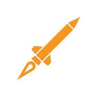 eps10 icône solide de missile vectoriel orange dans un style simple et branché isolé sur fond blanc