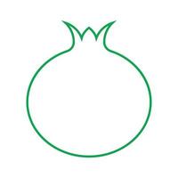 eps10 icône de ligne de fruits grenade vecteur vert dans un style moderne simple et branché isolé sur fond blanc