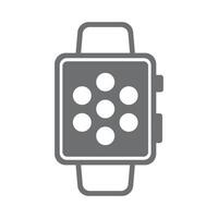 eps10 vecteur gris smartwatch icône avec des applications sur l'écran d'accueil isolé sur fond blanc