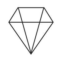 icône de ligne de diamant vectoriel noir eps10, ou symbole dans un style simple et plat à la mode isolé sur fond blanc