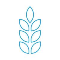 eps10 icône d'art de ligne de blé vecteur bleu ou logo dans un style moderne simple et branché isolé sur fond blanc