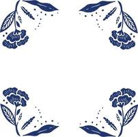 illustration de fleurs ethniques bleu foncé vecteur