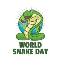 vecteur de conception de la journée mondiale du serpent de dessin animé