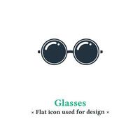 icône de lunettes vectorielles dans un style branché plat isolé sur fond blanc. symbole de lunettes pour votre site Web et votre conception mobile. vecteur