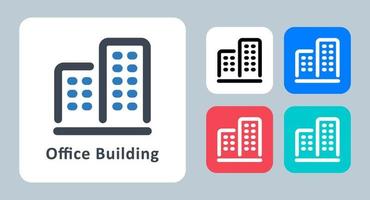 icône de bureau - illustration vectorielle. bureau, immeuble, entreprise, entreprise, immobilier, appartement, ville, ligne, contour, plat, icônes. vecteur